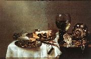 HEDA, Willem Claesz. Breakfast Table with Blackberry Pie sf USA oil painting artist